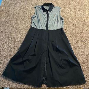 Lafayette 148 New York collared button up midi dress sleeveless size 16 women’s
